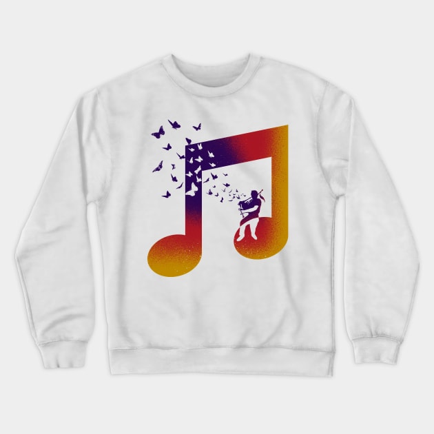 Music Bagpipes - Butterfly Crewneck Sweatshirt by barmalisiRTB